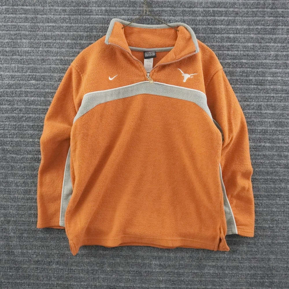 Vintage Nike Texas Longhorns Fleece Pullover Youth M Orange Quarter Zip